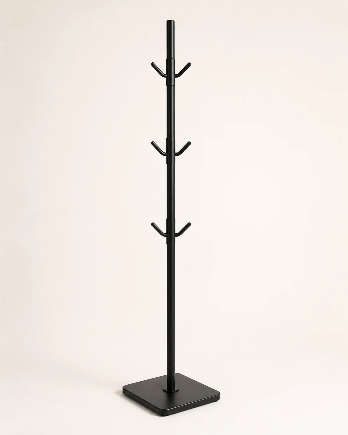 Minimalist Black Square Base Coat Rack CR-M04