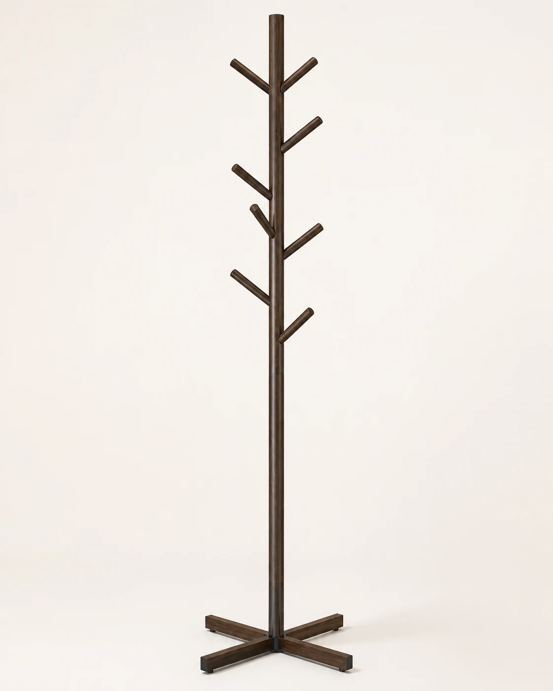 Walnut Wood Grain Metal Coat Rack CR-M07