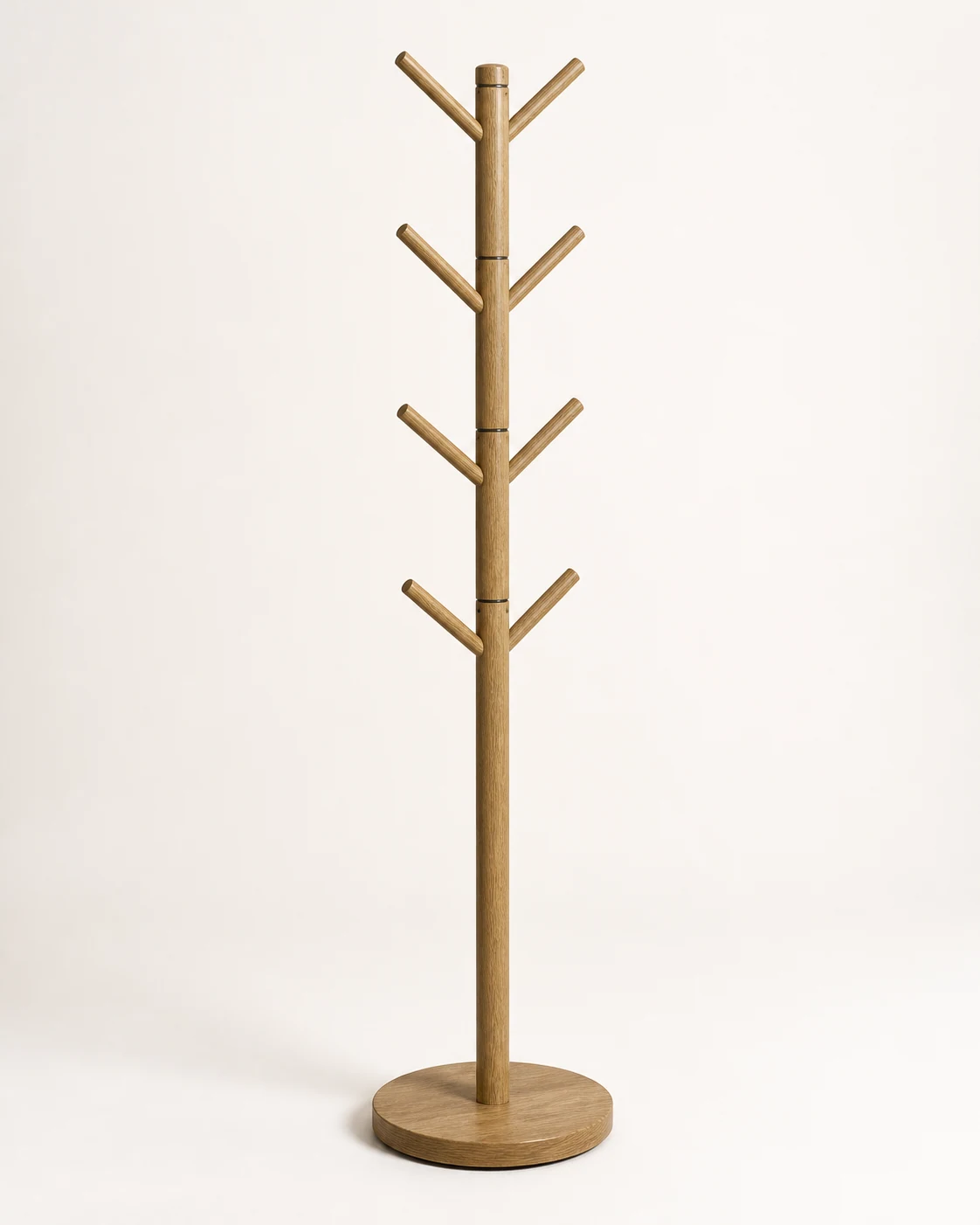 Natural Oak Wood Grain Metal Coat Rack CR-M08